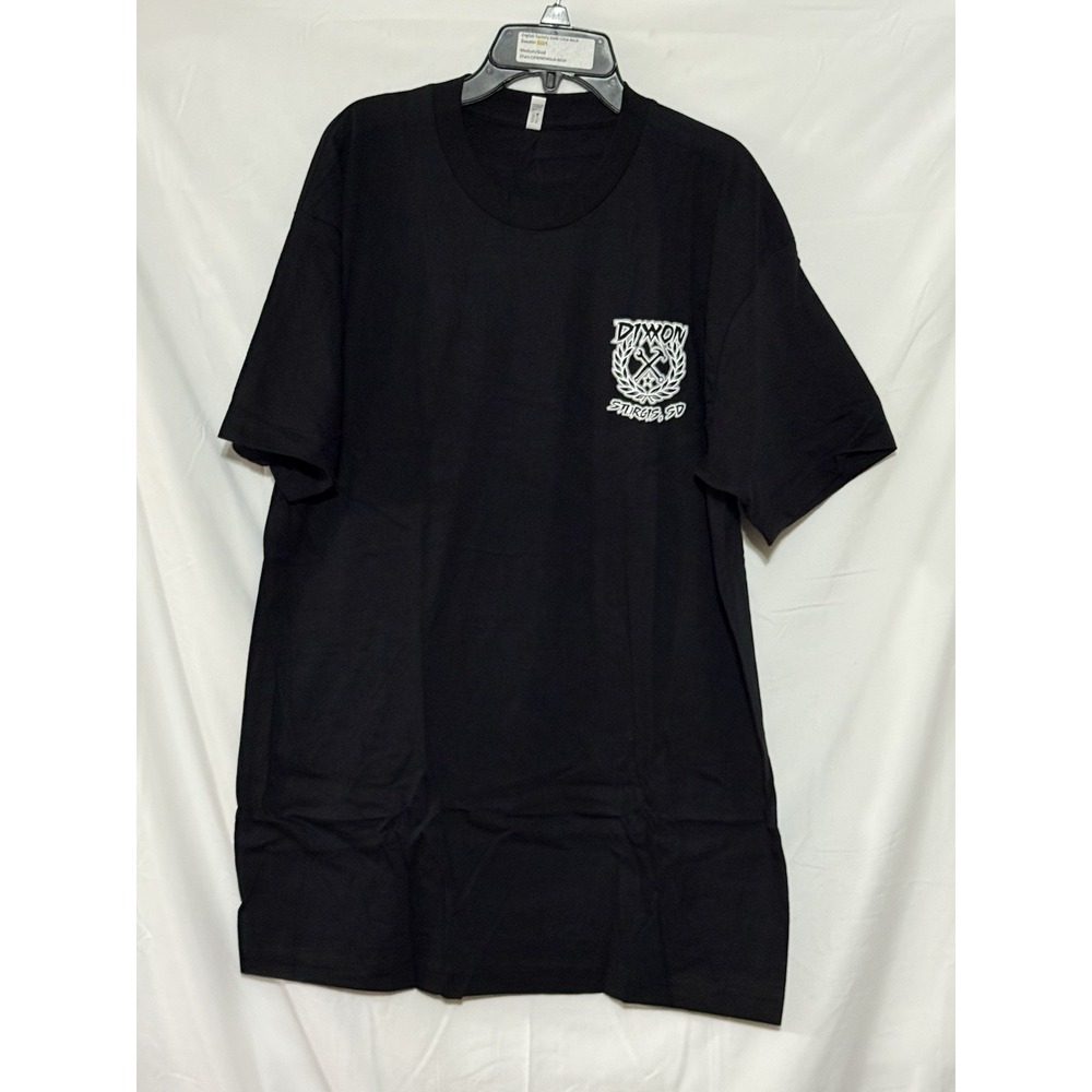 Dixxon Sturgis SD Sketchy Crest Graphic T-Shirt Mens Size L Black Biker NWOT